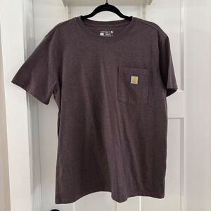 Carhartt Kids Loose Fit Pocket T Shirt Heather Brown Size L (12-14) EUC